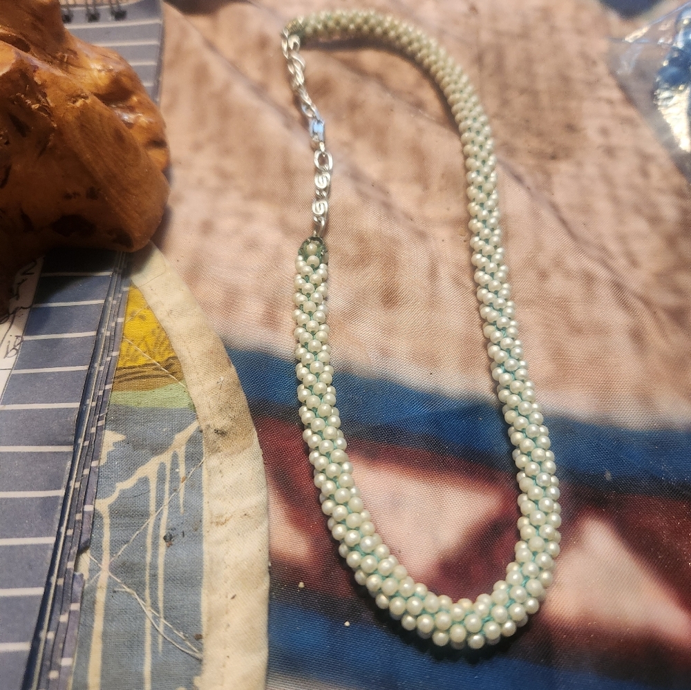 Sophisticated Silver and White Pearl Necklace